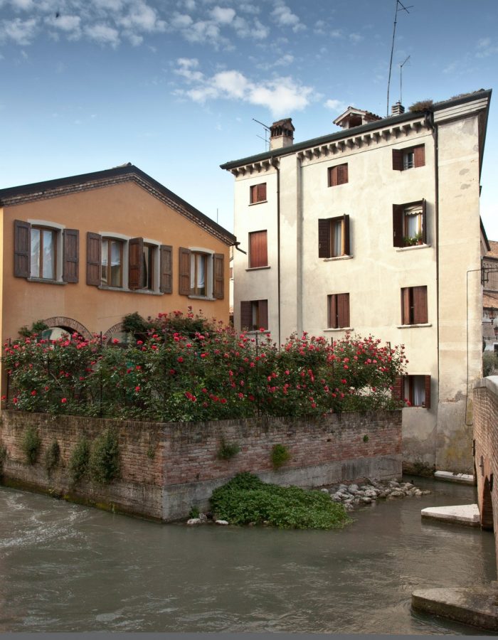 River and buildings in Treviso, Italy